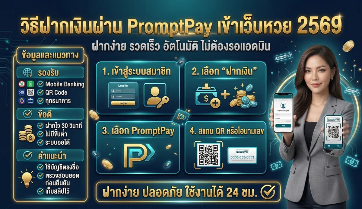 วิธีฝากเงินผ่าน PromptPay เข้าเว็บหวย 2569