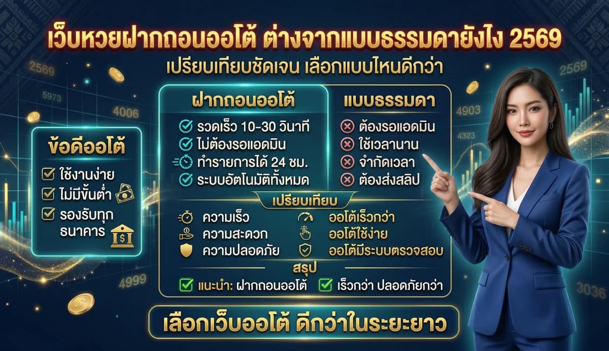 เว็บหวยฝากถอนออโต้ ต่างจากแบบธรรมดายังไง 2569