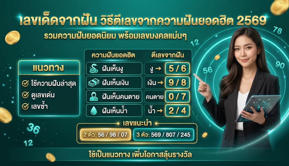เลขเด็ดจากฝัน วิธีตีเลขจากความฝันยอดฮิต 2569