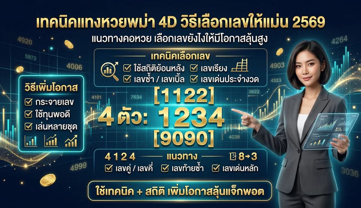 เทคนิคแทงหวยพม่า 4D วิธีเลือกเลขให้แม่น 2569