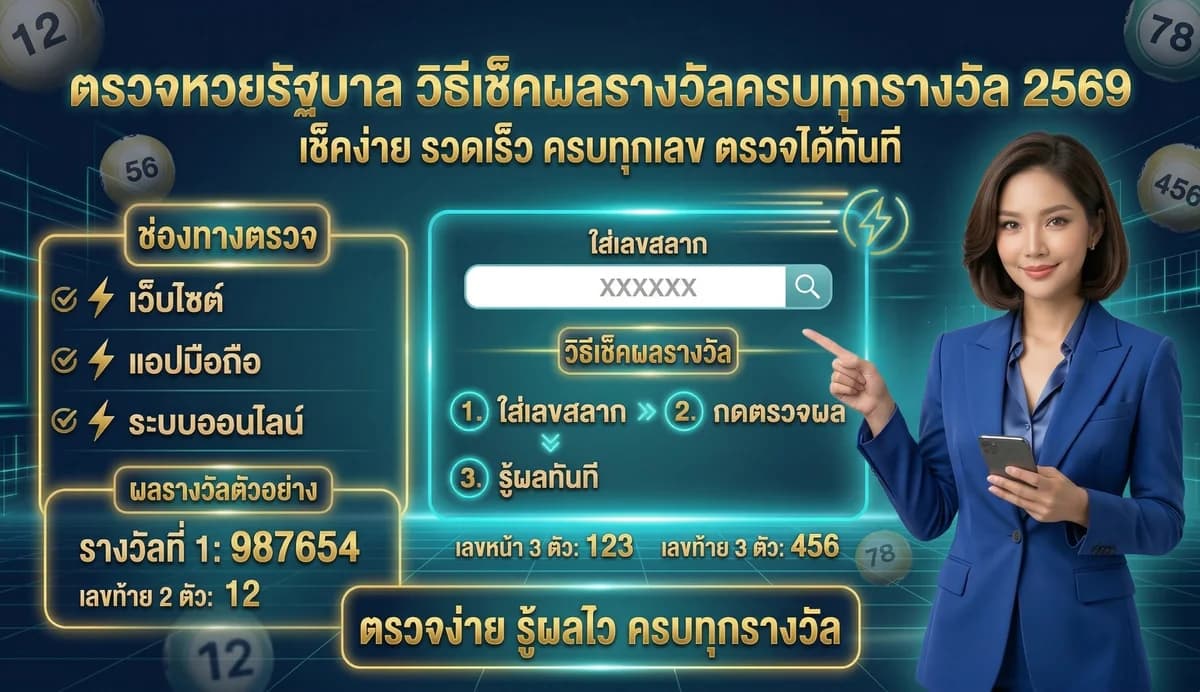 วิธีตรวจหวยรัฐบาล 2569 ตรวจออนไลน์ได้ทันที